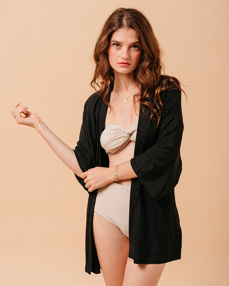 BLACK KIMONO MINDY NOIR