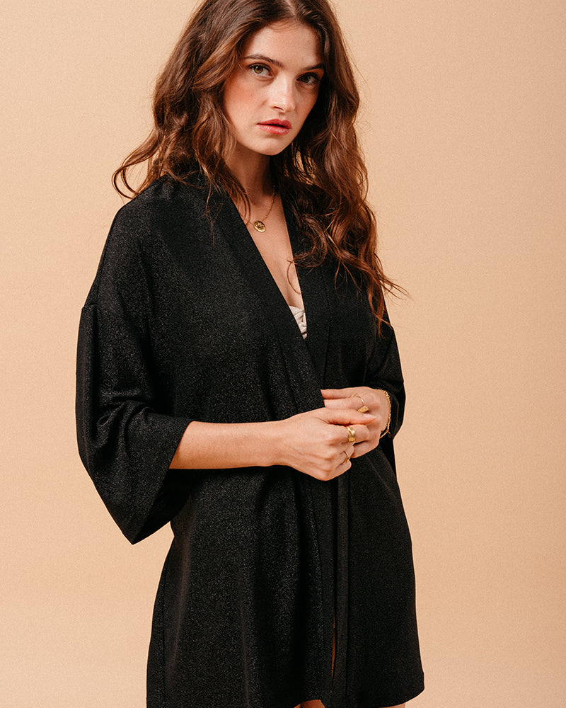 BLACK KIMONO MINDY NOIR