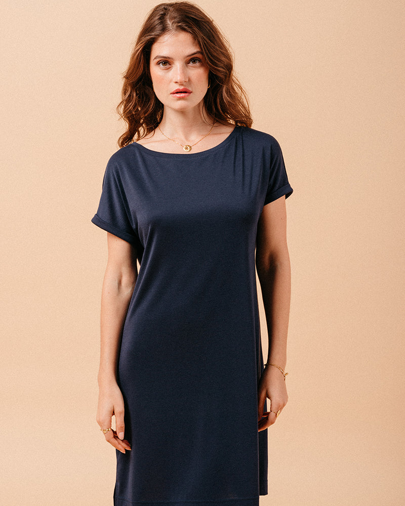 VESTIDO AZUL MARINO MONETTE AZUL MARINO