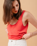 CORAL HANDKERCHIEF TOP CORAL