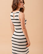 FOAM STRIPE STRIPE DRESS