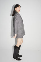 The Jimmy Tartan Gray Sequins Blazer