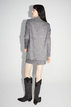 The Jimmy Tartan Gray Sequins Blazer