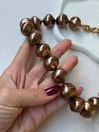 Collar Vintage - Perlas Marrón Glacé