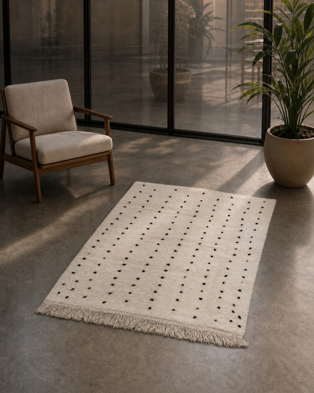 Moroccan Berber Beni Ouarain Rug 1.57 × 1.19 m