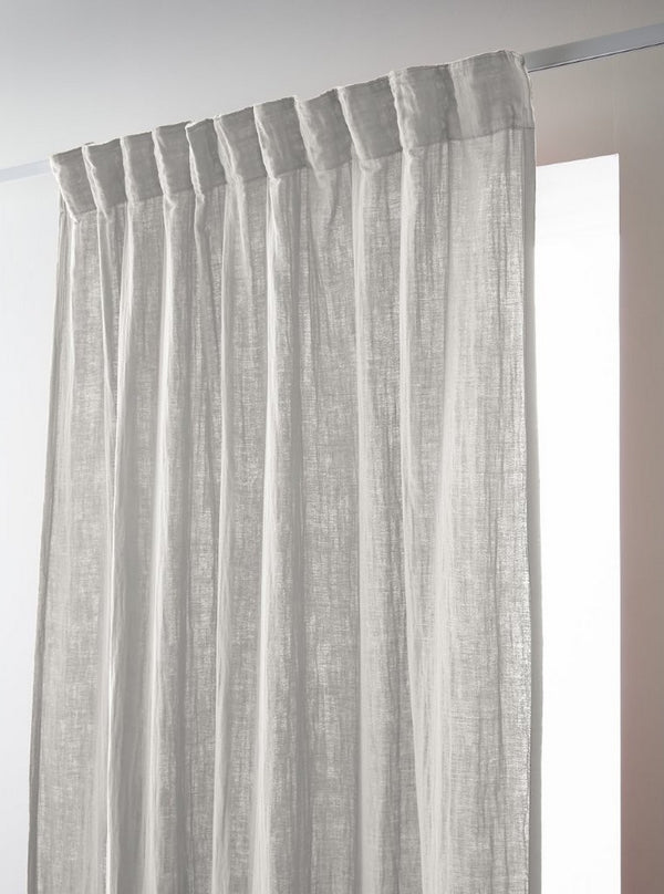 Curtain with Gathering Tape - Double Plain Cotton Gauze - Gaia - Cloud