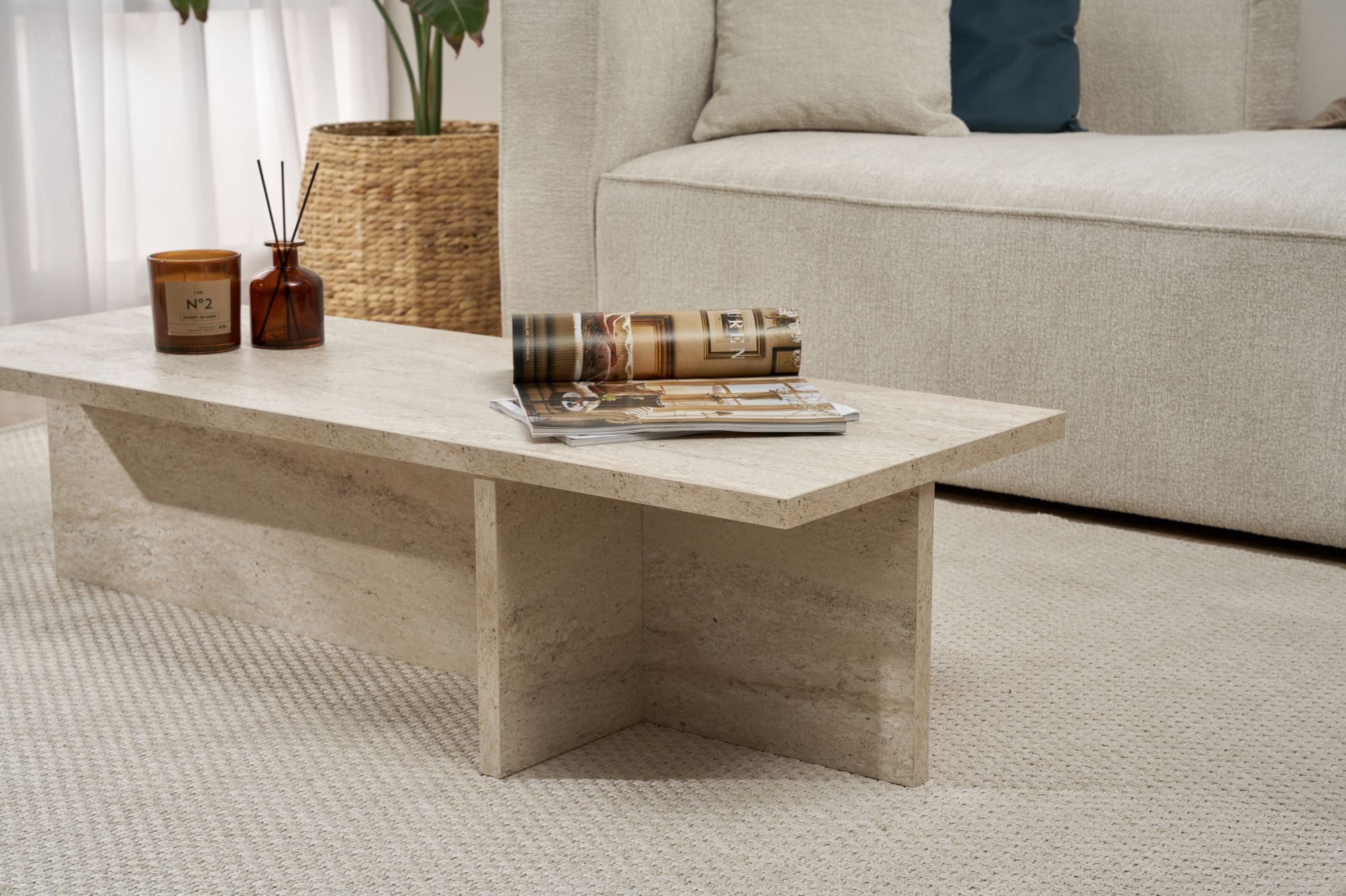 Harbor - Coffee Table - Travertine