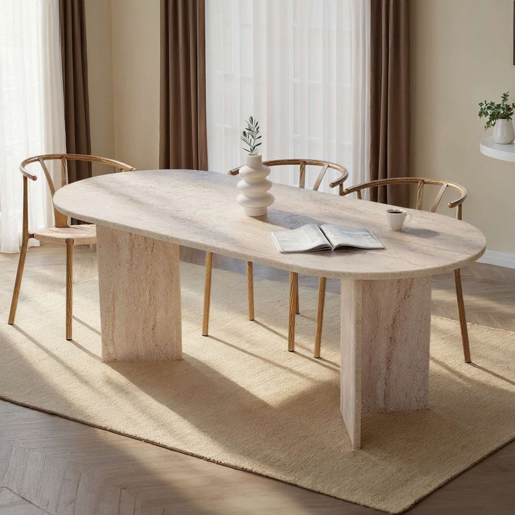 Sabella - Dining Table - Travertine