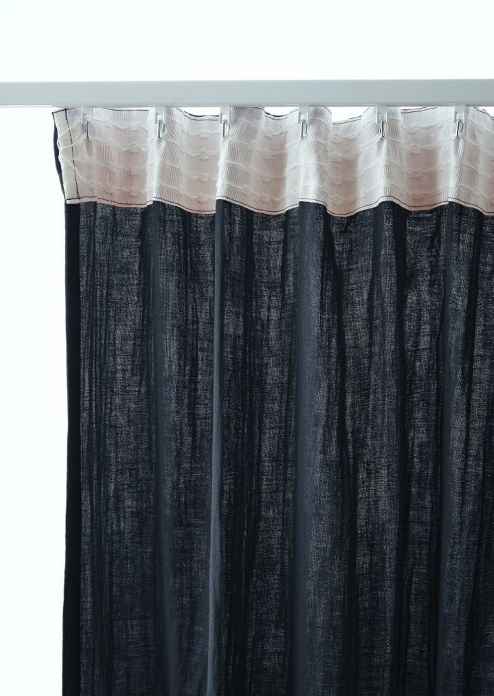 Gaïa - Gathering Tape Curtain - Plain Double Cotton Gauze - Midnight