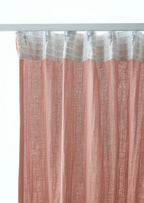 Gaïa - Pencil Pleat Curtain - Plain Double Cotton Gauze - Peach Pink