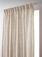 Gaïa - Rideau Galon Fronceur - Double Gaze De Coton Unie - Pampa