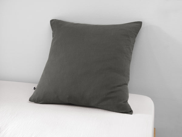 Gaïa - Pillowcase - Plain Double Cotton Gauze - Granite