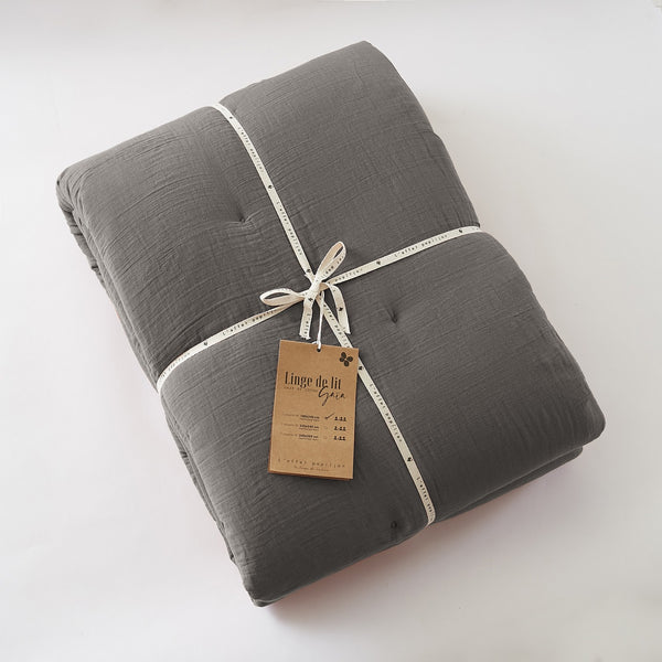 Duvet - Double Plain Cotton Gauze - Gaia - Granite