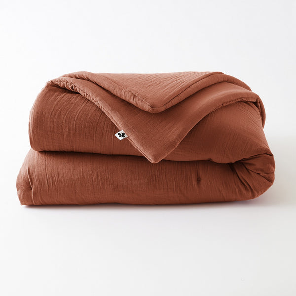 Gaïa - Edredon - Double Gaze De Coton Unie - Terracotta