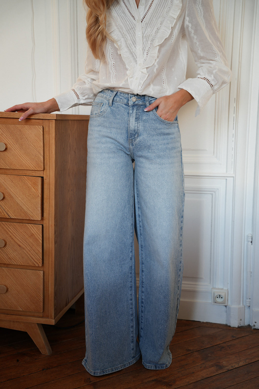 Jean À Paillettes Charlotte - Bleu