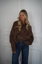 Veste Suédée Amelia - Chocolat