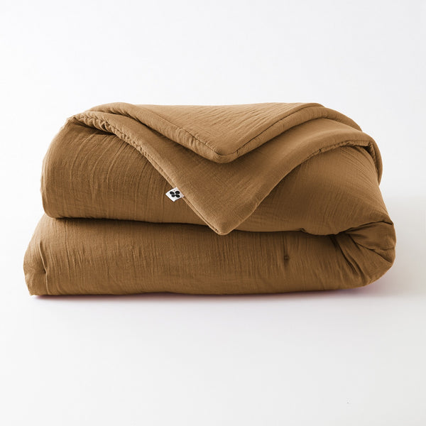 Gaïa - Edredon - Double Gaze De Coton Unie - Camel