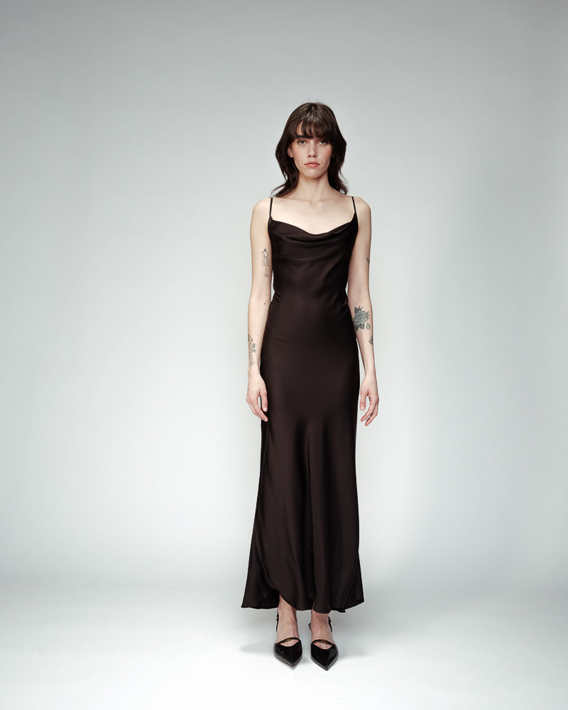 LONG BLACK DRESS ORPHEE BLACK