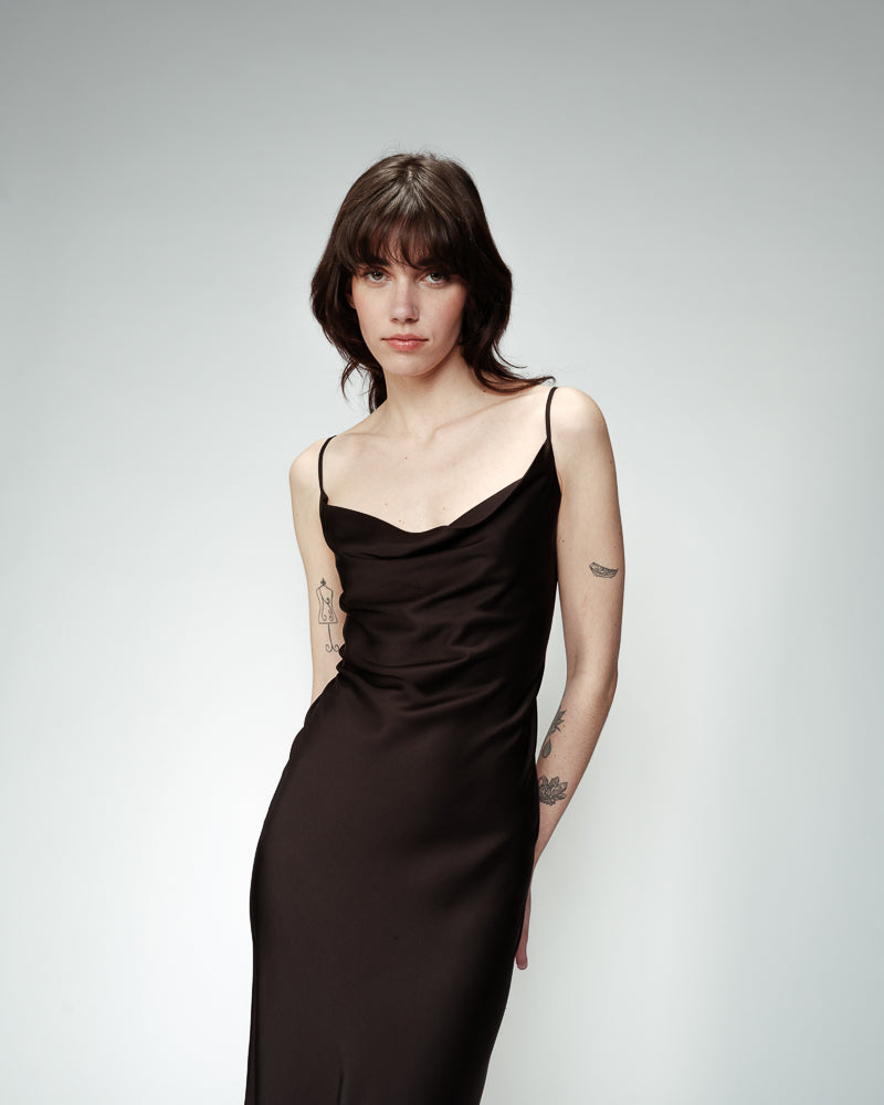LONG BLACK DRESS ORPHEE BLACK