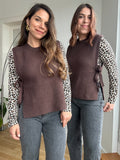 Brown Valentine Knotted Sleeveless Sweater