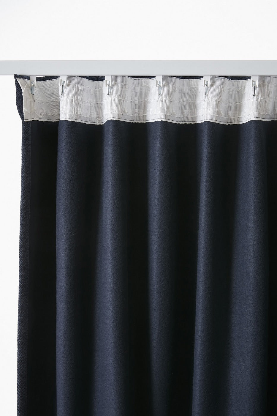 Bjorn - Blackout Curtain with Gathering Tape + Fleece - Polyester - Midnight