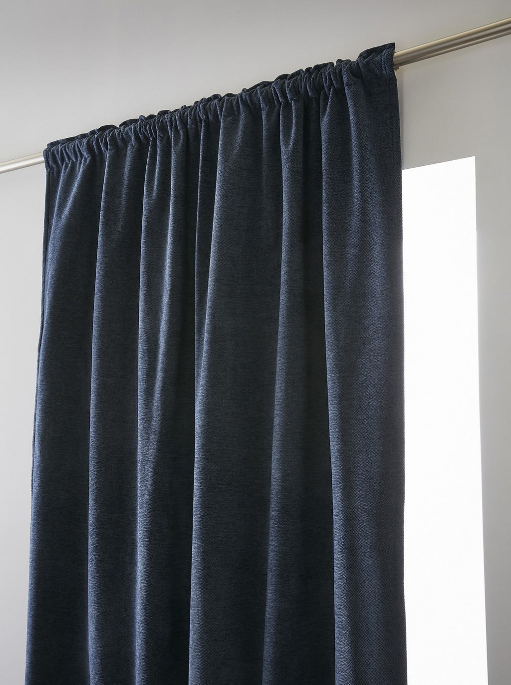 Bjorn - Blackout Curtain with Gathering Tape + Fleece - Polyester - Midnight