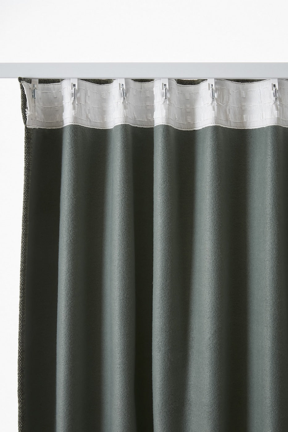 Blackout Curtain with Gathered Tape + Fleece Lining - Polyester - Bjorn - Rosemary