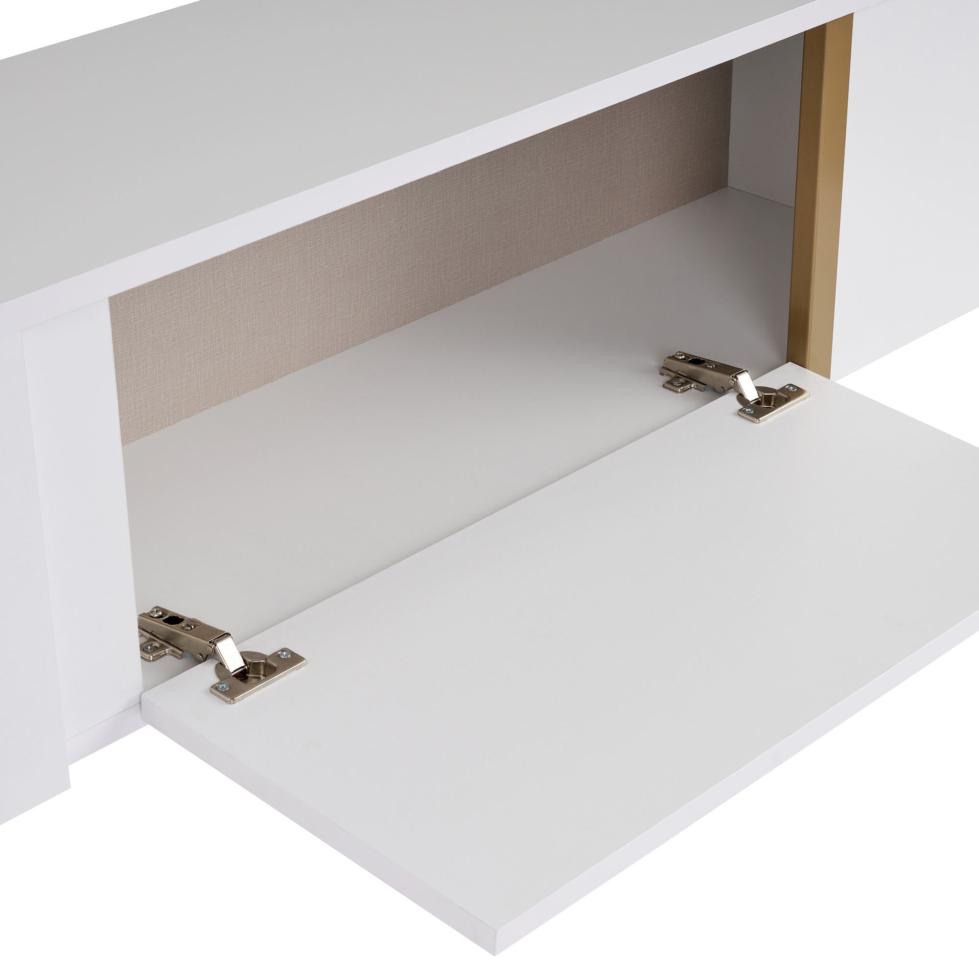 Onera - TV Stand - White/Gold