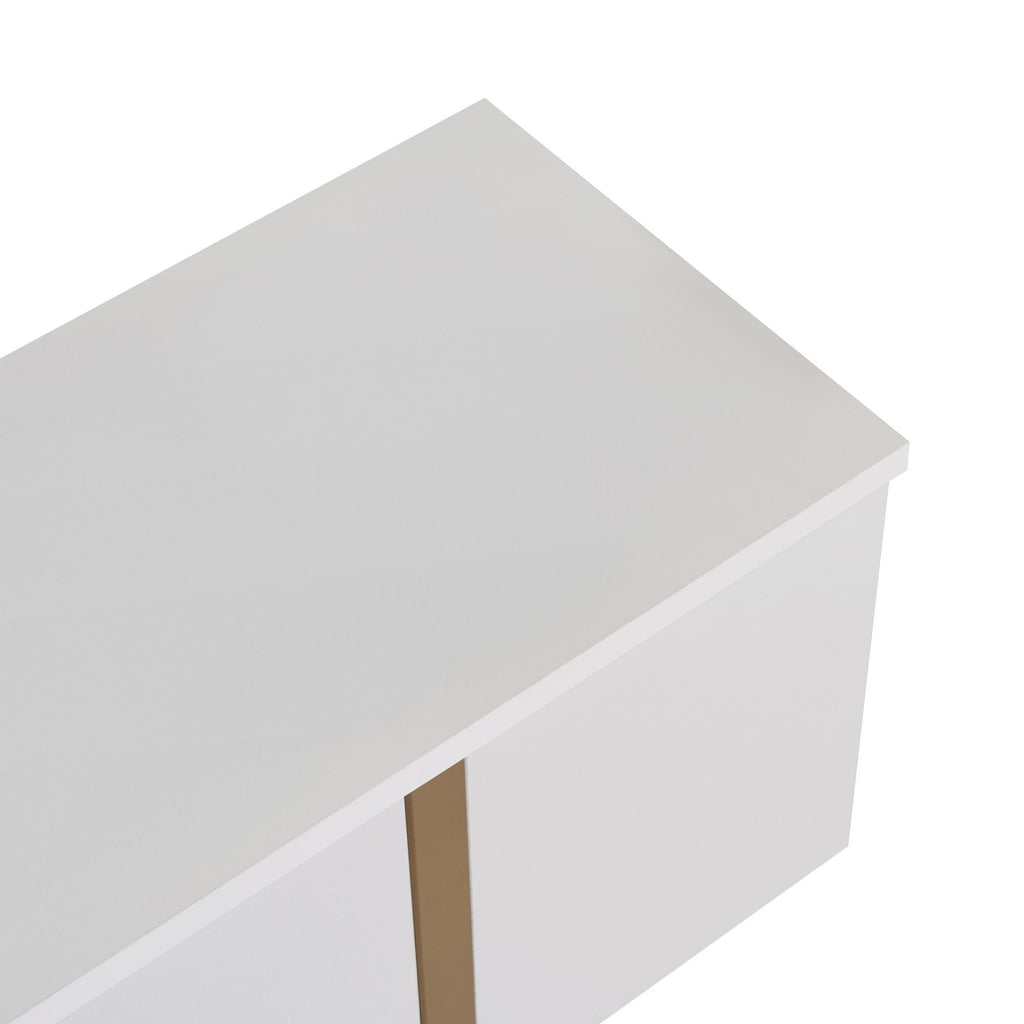 Onera - TV Stand - White/Gold