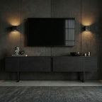 Onera - TV Stand - Black Wood/Black