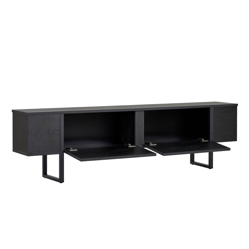 Onera - TV Stand - Black Wood/Black