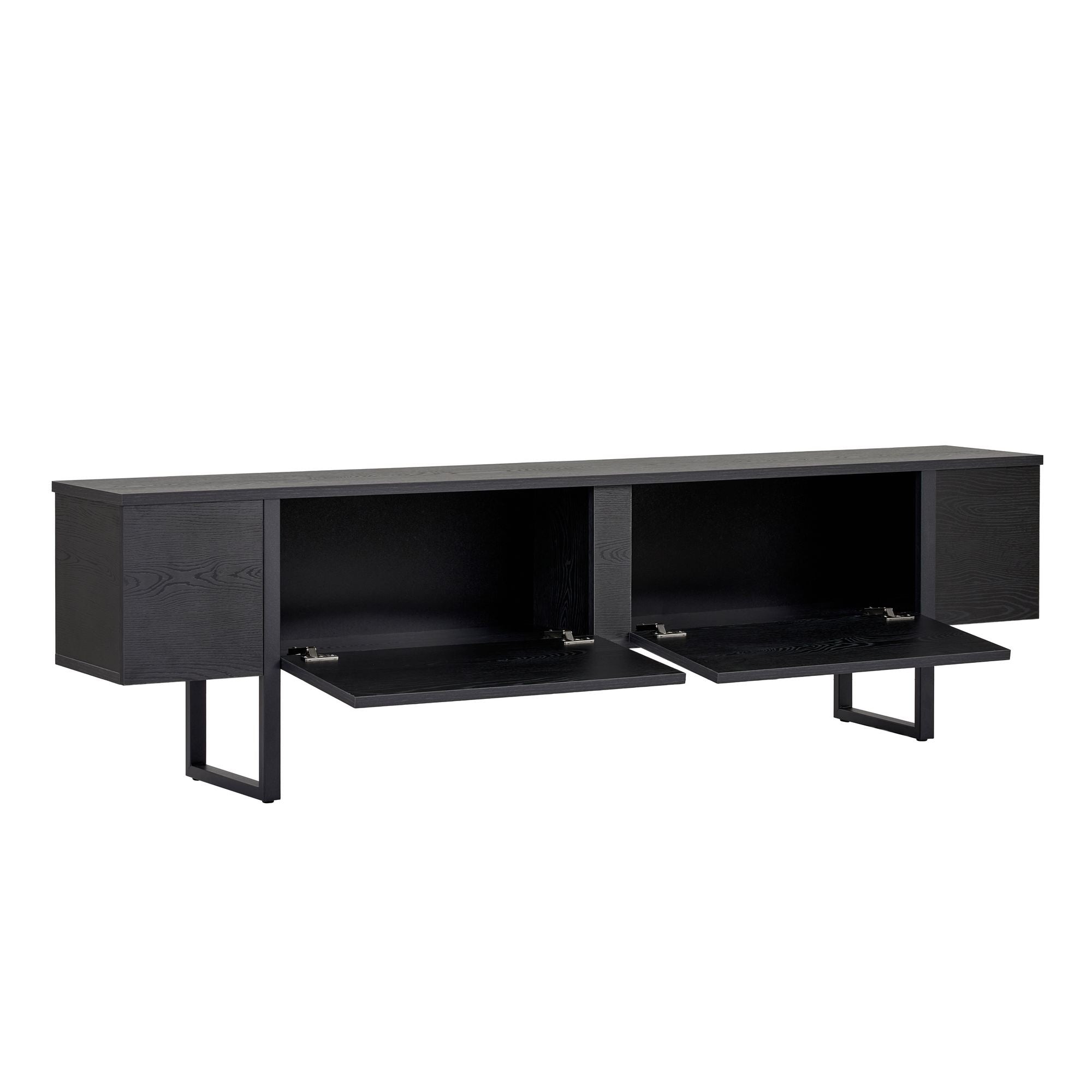 Onera - TV Stand - Black Wood/Black
