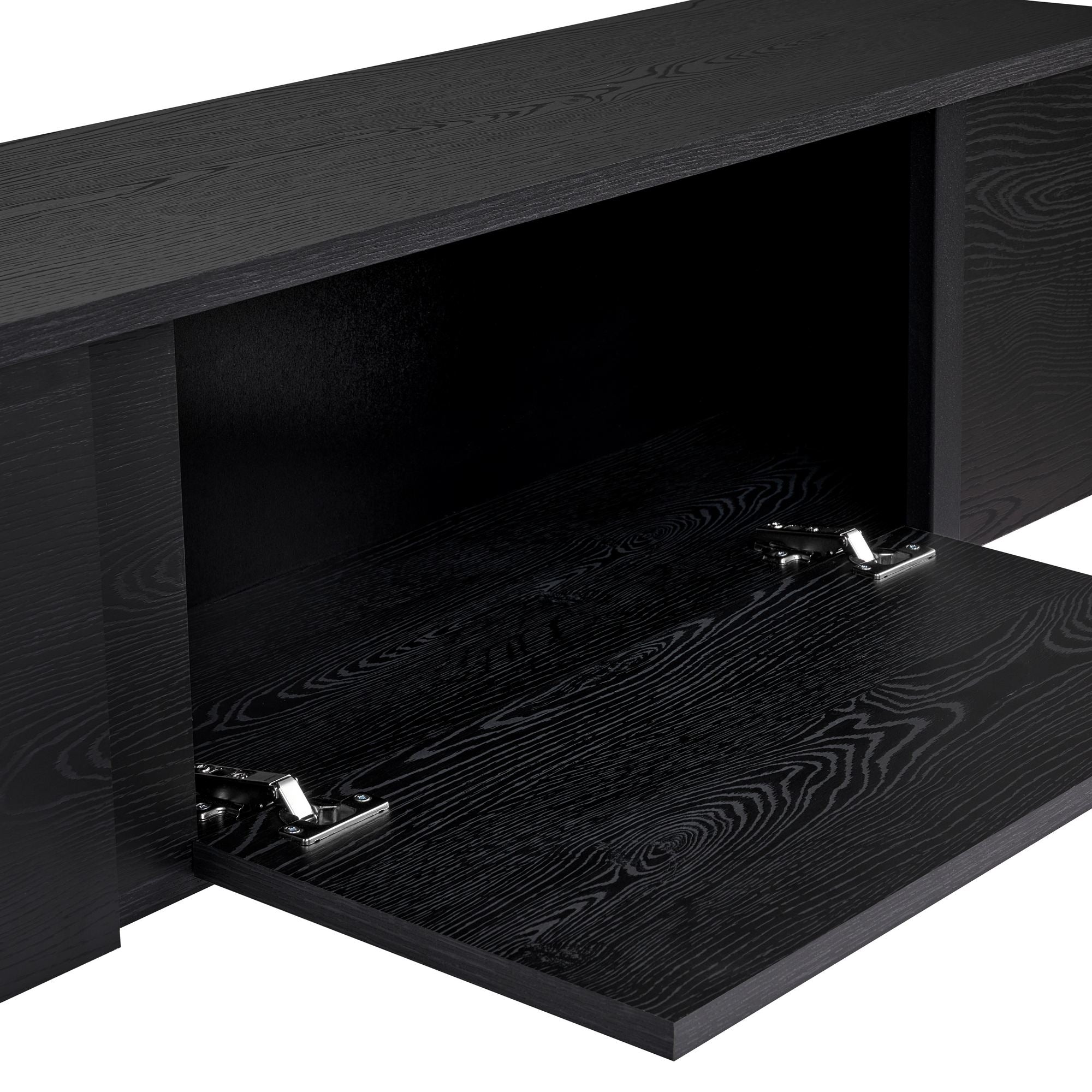 Onera - TV Stand - Black Wood/Black