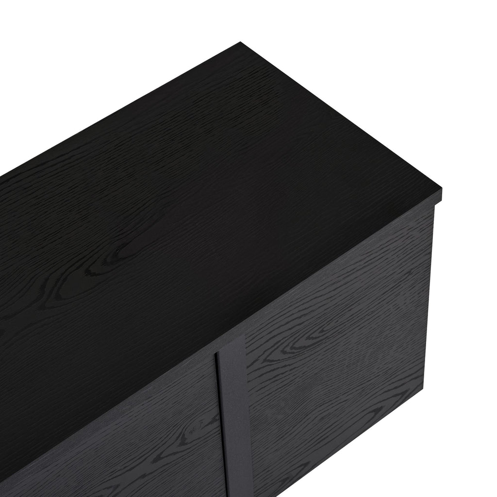 Onera - TV Stand - Black Wood/Black