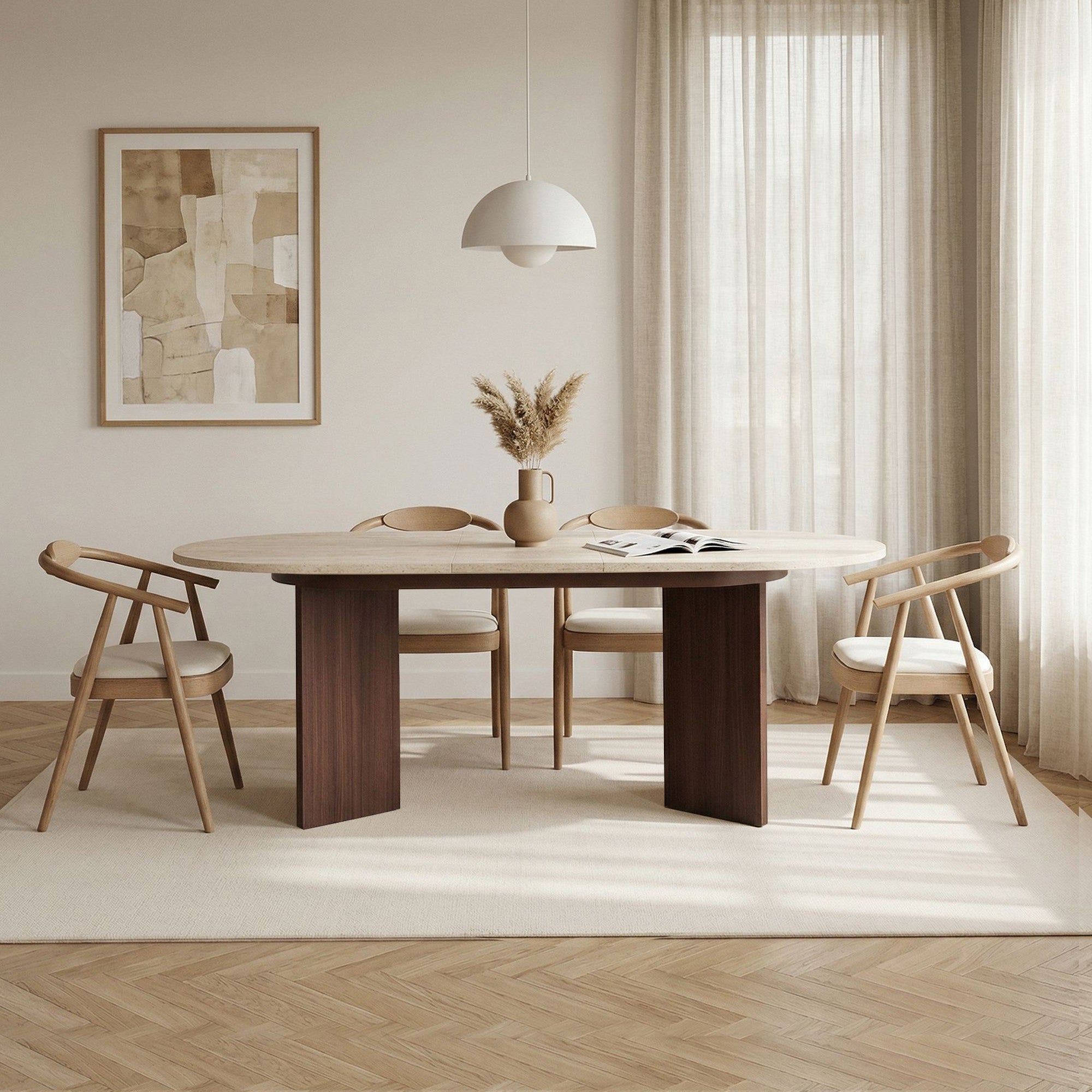 Tables À Manger Extensibles Sorell - Travertin / Noyer Milano