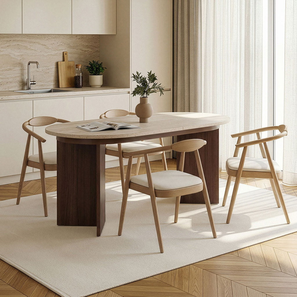 Tables À Manger Extensibles Sorell - Travertin / Noyer Milano