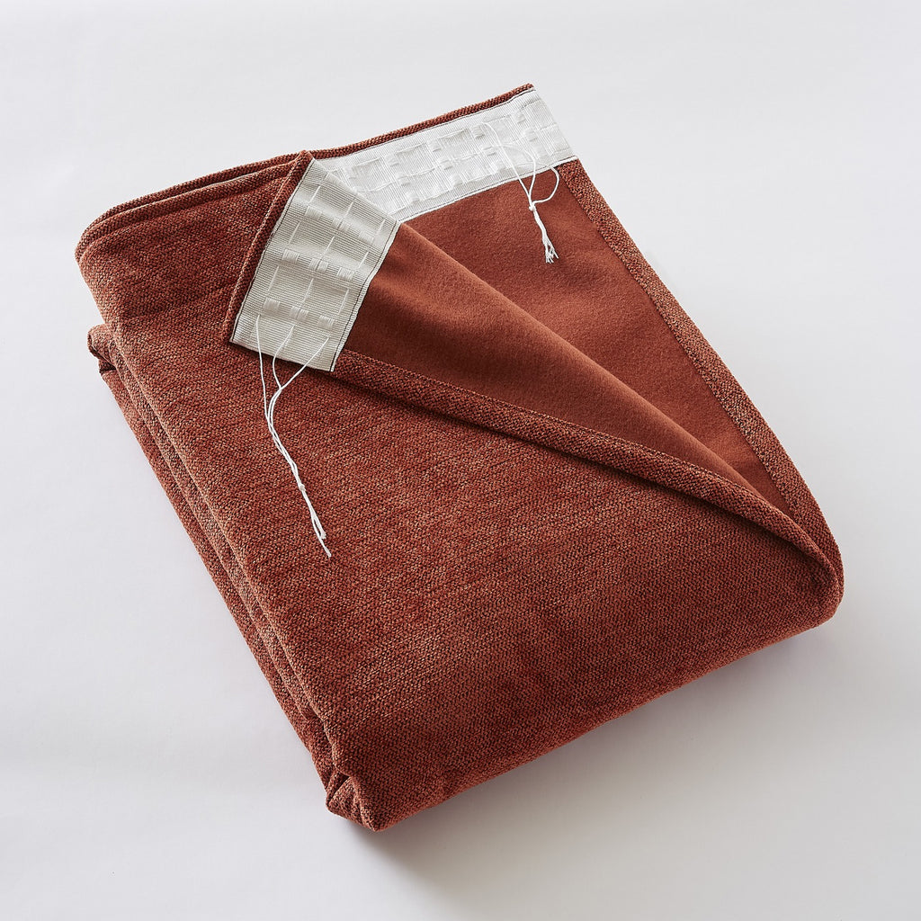Bjorn - Rideau Galon Fronceur Occultant + Polaire - Polyester - Terracotta