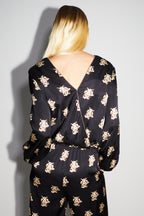 The Lucky Cat Reversible Wrap Daisy Blouse