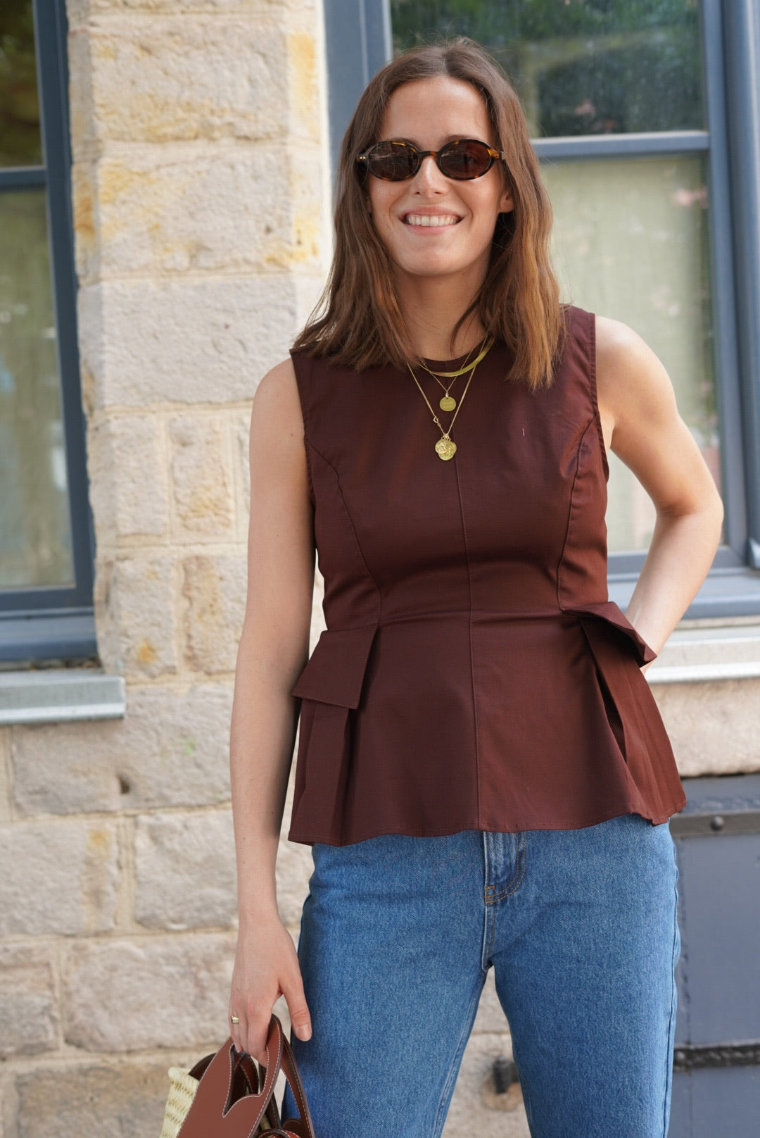 Top Léandre Marron