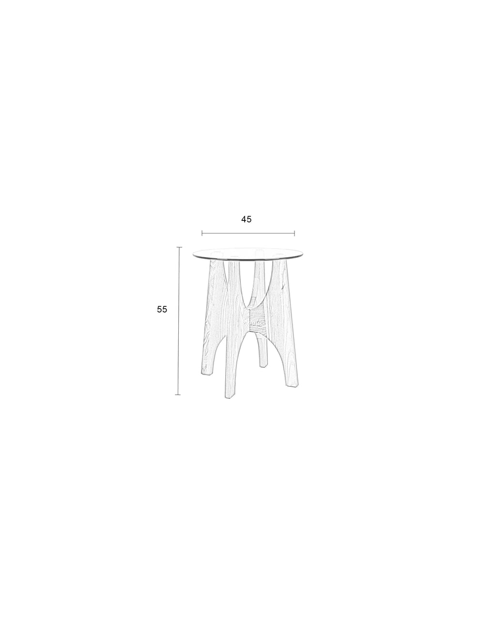 Kobe - Table D'Appoint - Verre - Naturel/Beige