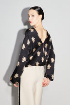 The Lucky Cat Reversible Wrap Daisy Blouse