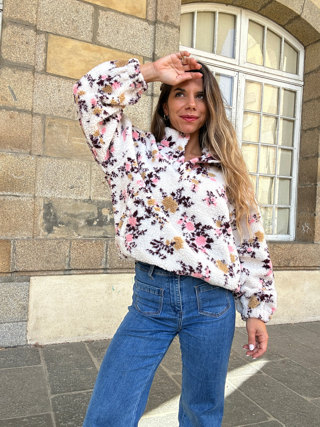 Gina floral fleece jumper