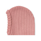 Stickad balaklava Woolao - Berry Cream