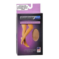 Loving Comfort Surgical Weight Thighs Highs Stay Top 20 to 30Mmhg Closed Toe Unisex Beige Large, 1 Pair