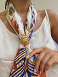 Anneau De Foulard Vintage - Rosace Florale Dorée