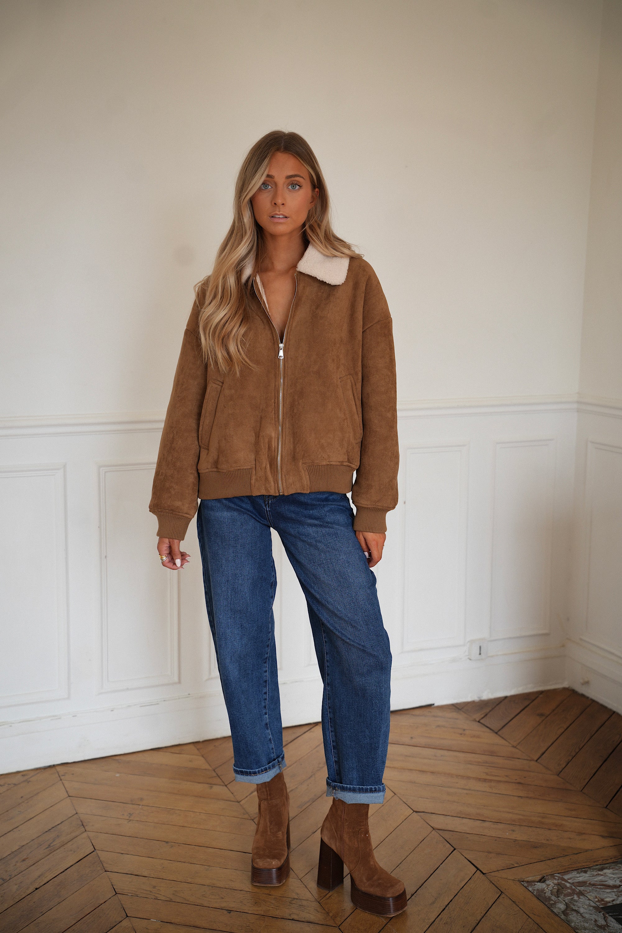 Noela Fur Jacket - Brown