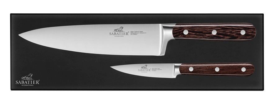 Coffret Cuisine - 2 Pièces Egide Wengé - Couteau D'Office 9Cm/Couteau De Cuisine 20Cm