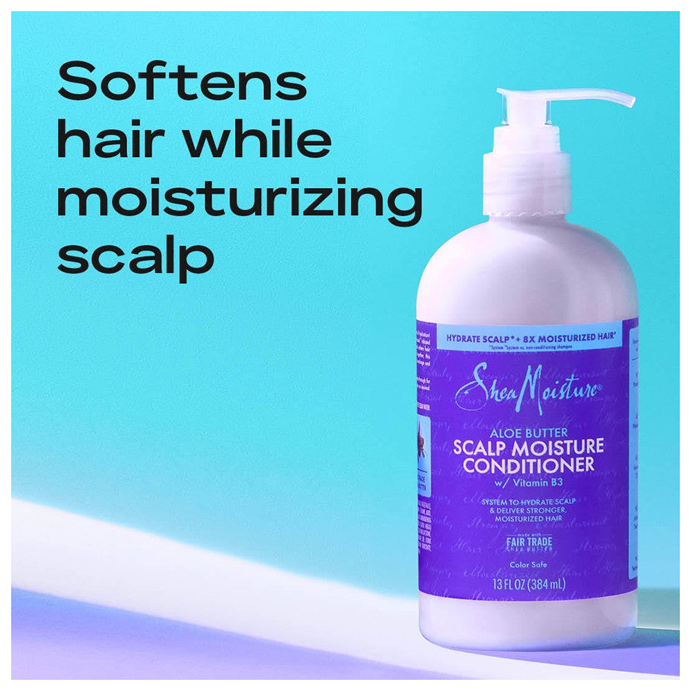 Shea Moisture Scalp Care Hydrating Daily Conditioner Vitamin B3 and Aloe Butter All Hair Types, 13 Oz