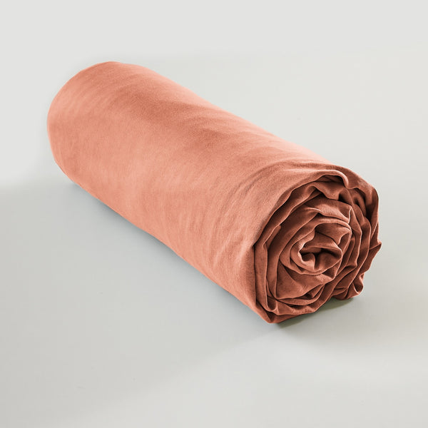 Fitted Sheet - Plain Lyocell - Lysandre - Terracotta