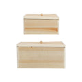 Juego De 2 Cajas - Arena Azul - Pino + Mdf + Rattan - Natural